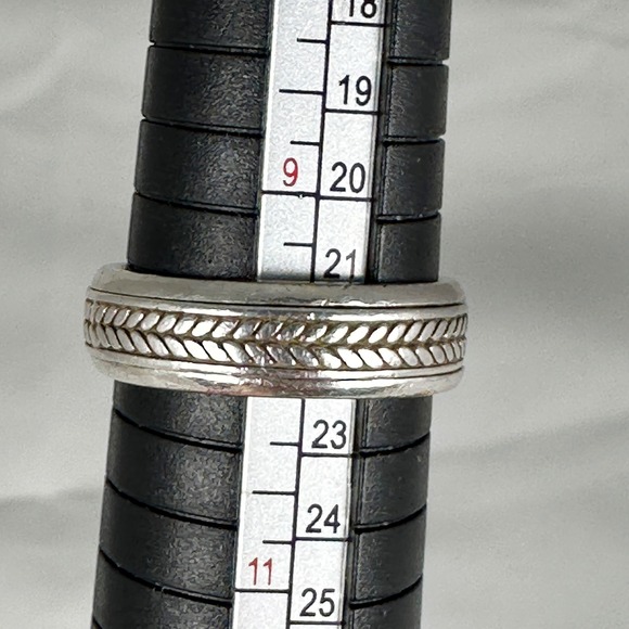 Men's Sterling Silver 925 PSCL Peter Stone Spinner Ring Braided Celtic Size 10 - Picture 5 of 5